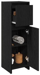 Armário de Casa de Banho vidaXL Preto Carvalho 30x30x95 cm Madeira de
