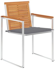 Cadeiras de jardim com almofadões 2 pcs acácia maciça e aço