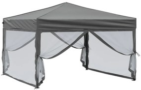 Tenda para festas dobrável com paredes laterais 3x3 m antracite