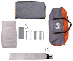Tenda familiar estilo Igloo 6 pessoas imperm. cinza/laranja