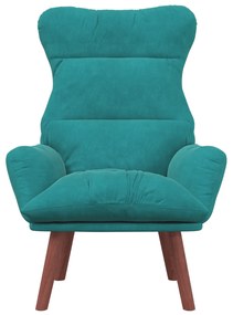 Poltrona Relaxante de Veludo Turquesa