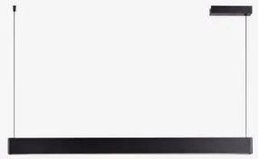 Lâmpada De Teto Suspensa Linear Led 120 Cm Com Luz Indireta Em Alumínio Maulenis Preto - Sklum