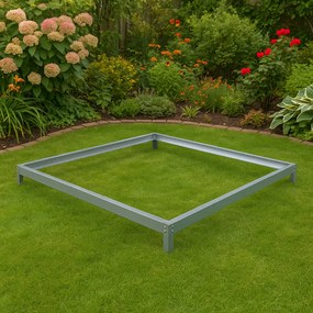 Fundação em aço galvanizado para estufa 190 x 190 x 12 cm Prateado