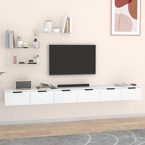 vidaXL Armários de parede 2pcs 102x30x20cm derivados de madeira branco