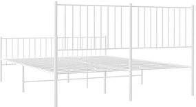 Estrutura de cama com cabeceira e pés 160x200 cm metal branco