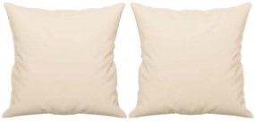 Sofá 2 lugares c/ almofadas 120 cm microfibra bege