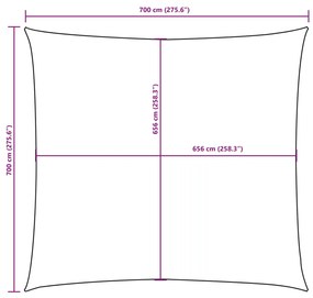 Para-sol estilo vela tecido oxford quadrado 7x7 m bege