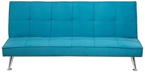 Sofá-cama de 3 lugares em tecido azul HASLE Beliani