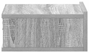 Mesas cabeceira suspensas 40x30x15 cm cor sonoma cinzento