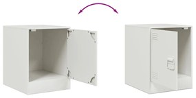 Mesa de cabeceira 34,5x39x44 cm aço branco