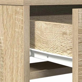 Mesa de Maquiagem com Luzes LED - Carvalho Sonoma - 50x41x140 cm