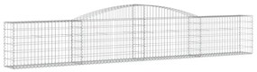 Cestos gabião arqueados 6 pcs 400x30x60/80 cm ferro galvanizado