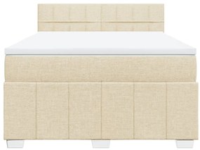 Cama com molas/colchão 140x200 cm tecido cor creme
