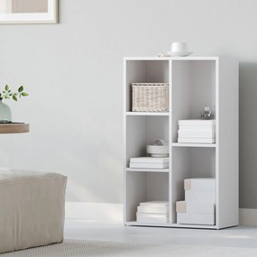 Estante para livros, com 5 compartimentos 24 x 50 x 80 cm branco