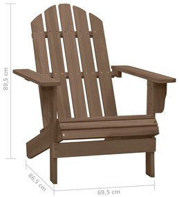 Cadeira de jardim Adirondack com mesa madeira de abeto castanho