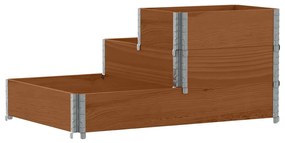 Canteiro elevado de 3 níveis 120x80 cm pinho maciço castanho