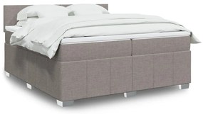 vidaXL Cama com molas/colchão 200x200 cm tecido castanho-acinzentado