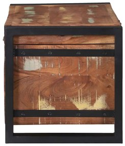Baú de Armazenamento 60x30x30cm em Madeira Recuperada e Metal