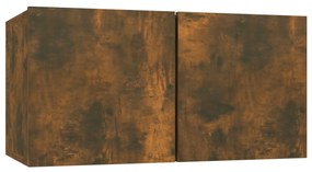 Móveis de TV para parede 3 pcs 60x30x30 cm cor carvalho fumado
