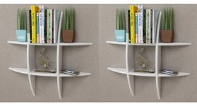 vidaXL Prateleiras de parede 2 pcs branco