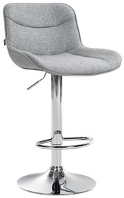 Banco alto em tecido com estrutura prateada 85-106 x 49 x 51 cm cinzento