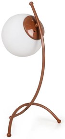 Candeeiro de Mesa Yay – Branco e Cobre – 23 x 18 cm