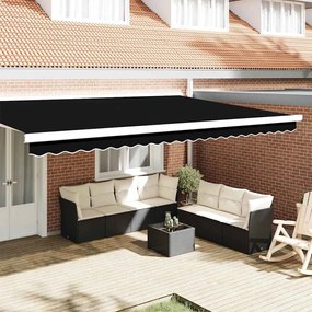 vidaXL Valance de toldo para estrutura de 5 m preto 4,8x0,2 m
