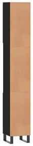Armário casa de banho 30x30x190 cm derivados de madeira preto