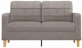 Sofá de 2 lugares tecido 140 cm cinzento-acastanhado