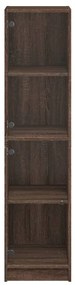 Aparador Soft - Com Portas de Vidro - Cor Castanho - 35x37x142 cm - De