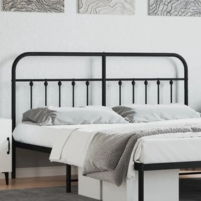 vidaXL Cabeceira de cama 180 cm metal preto