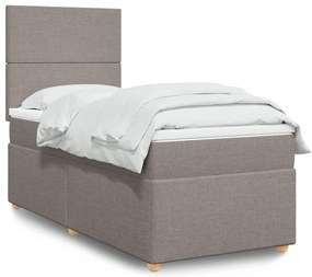 vidaXL Cama com molas/colchão 80x200 cm tecido castanho-acinzentado