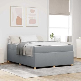 vidaXL Estrutura de cama com colchão Cinzento-claro 140 x 200 cm