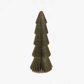 Árvore De Natal De Papel Jesper ↑15 Cm & Verde Pesto Com Borda Dourada - Sklum