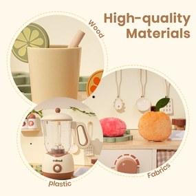 Conjunto de 4 eletrodomésticos de cozinha de brincar cor creme.