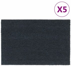 Tapetes porta 5 pcs 40x60 cm fibra coco tufada cinzento escuro