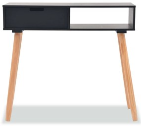 Mesa consola de pinho maciço 80x30x72 cm preto