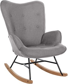 Cadeira de balanço Sanka em tecido 71 x 98 x 88 cm Cinzento