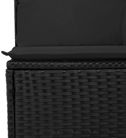 Conjunto de Sofá de Jardim vidaXL 13 Peças com Almofadas Preto Vime PE