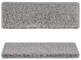 Tapete/carpete para degraus 15 pcs 65x21x4 cm cinzento