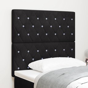 Cabeceira LED vidaXL Preta 100 cm Veludo