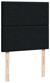 Cama com molas/colchão 90x190 cm tecido preto