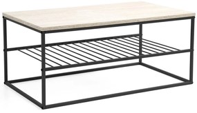 Mesa de Centro Asude – Travertine Black – 95x42x55 cm