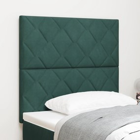 Cabeceira vidaXL Design Blocos de Diamante Verde Escura 90 cm Veludo,