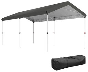 Outsunny Tenda Dobrável 584x297,5x272 cm com Altura Ajustável em 3 Níveis Proteção UV50+ e Bolsa de TransporteCinzento Escuro