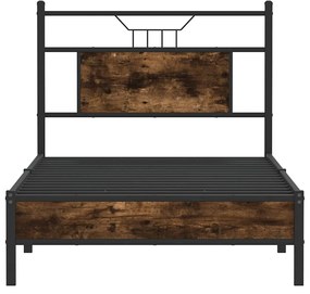Estrutura cama s/ colchão derivados de madeira carvalho fumado