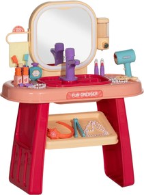 AIYAPLAY Penteadeira para crianças 23 PCS, mesa de maquiagem com espelho, luz LED e música, para crianças de 3 a 6 anos, rosa | Aosom Portugal