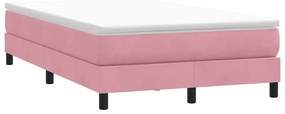 Cama com molas sem colchão 120x220 cm veludo rosa