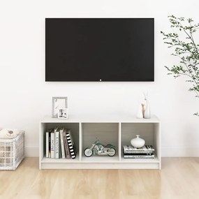 Móvel de TV 104x33x41 cm madeira de pinho maciça branco