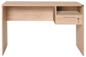 Secretária "Simple" com Gaveta - 120 x 75 x 60 cm - Sonomo e Branco -